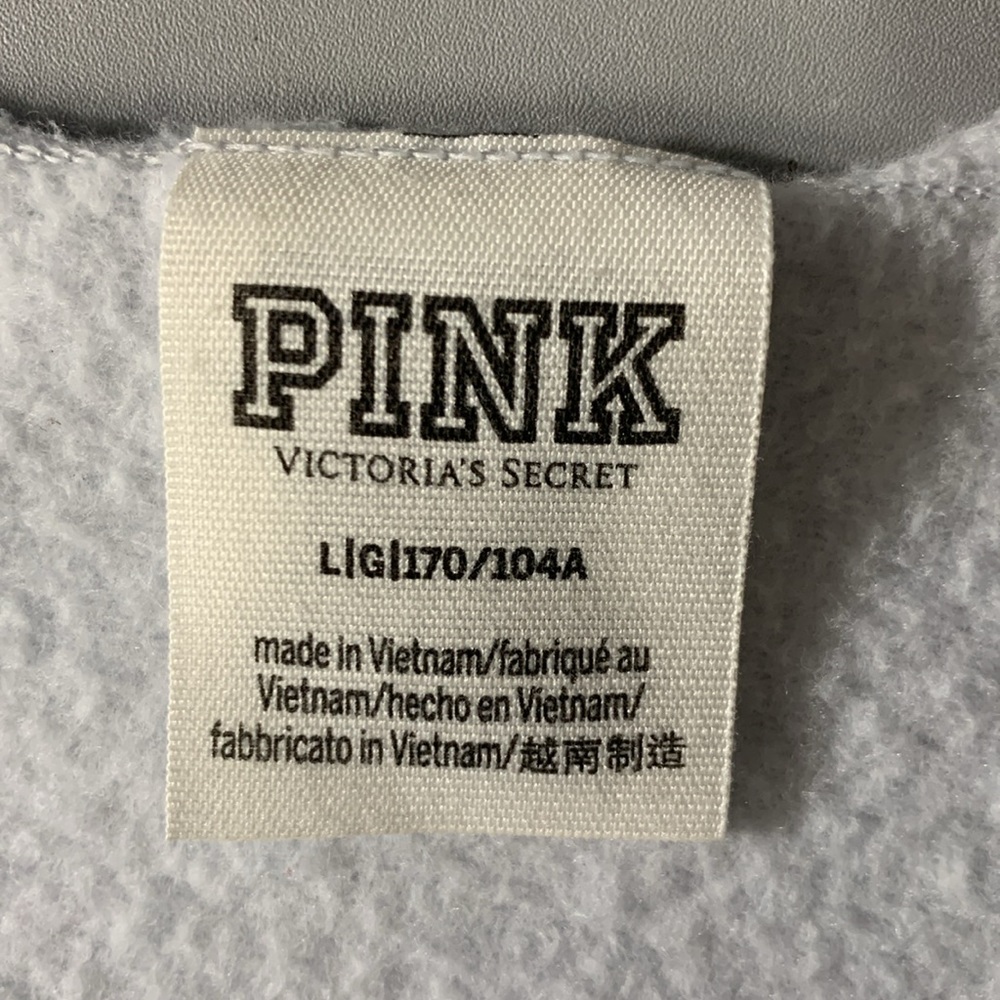 PINK Victoria's Secret cropped Sweater Baby Blue Long Sleeves love pink Size L - Picture 3 of 8